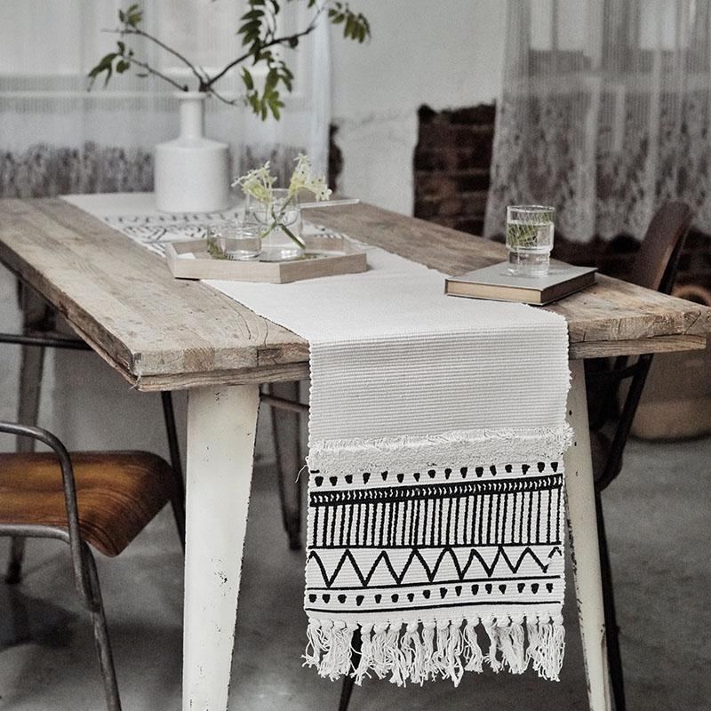 Pohjoismainen Marokkolainen Geometrinen Tupsullinen Pöytäliina