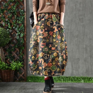 Vintage Printed Cotton Distressed Denim-hame