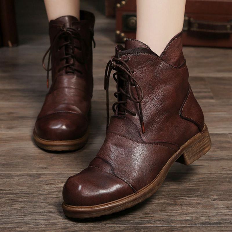 Nahkaiset Paksut Korkokengät Martin Boots